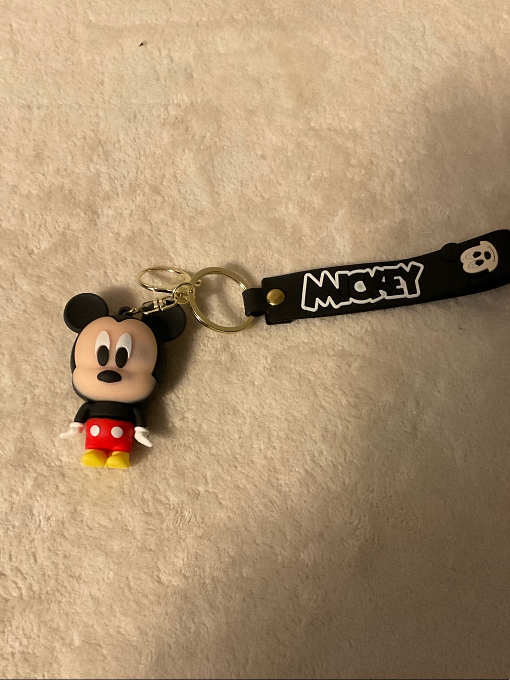 Disney Mickey Mouse Kids Keychain Wrist Strap - Black/Red